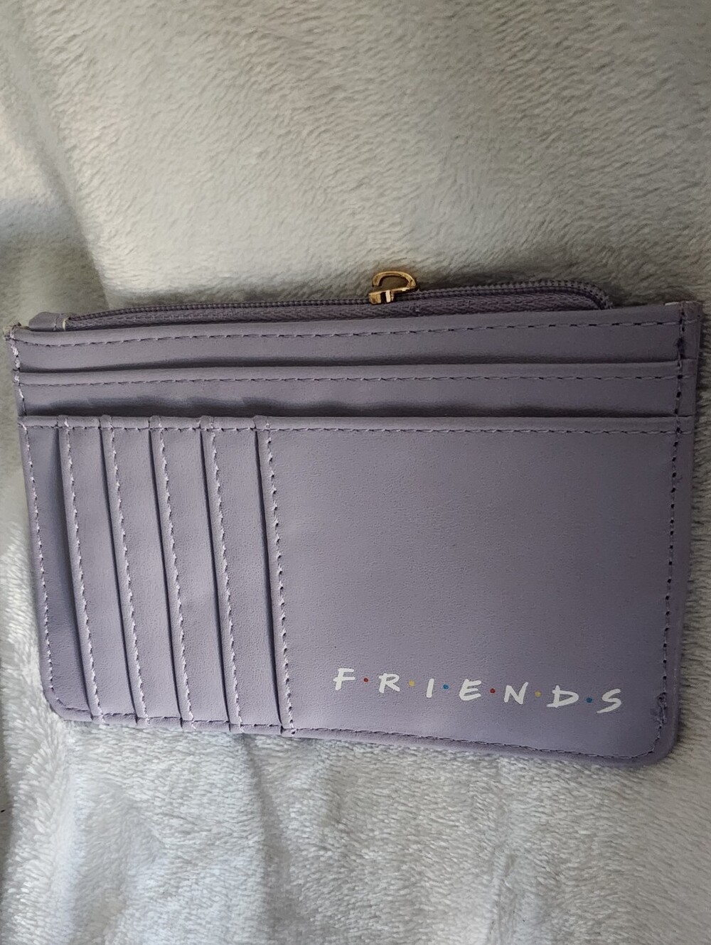 FRIENDS Lavender Card Holder Wallet with Zip Coin Pocket